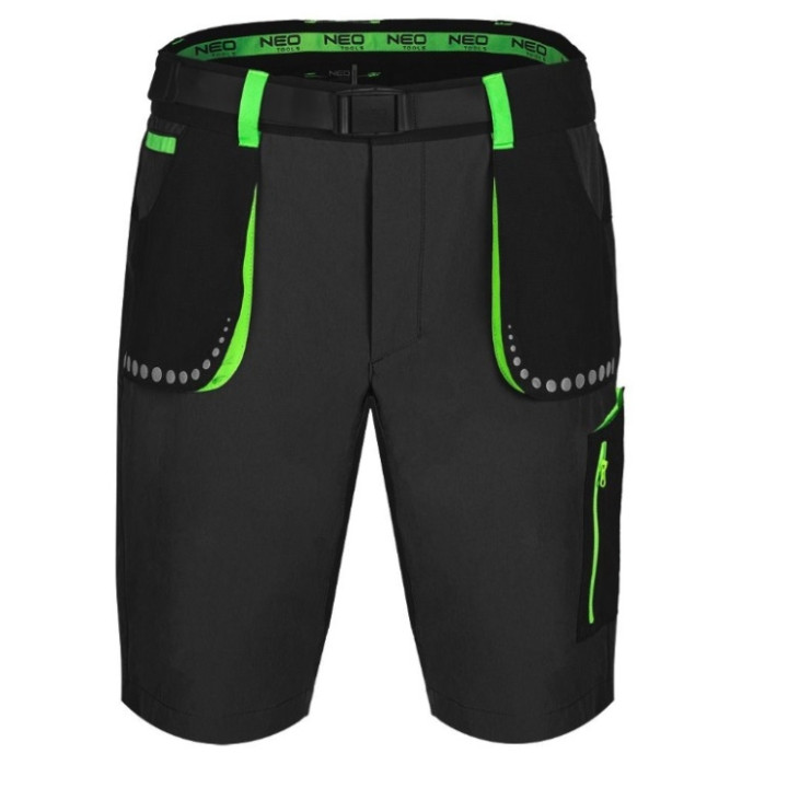 KRÓTKIE SPODENKI PREMIUM, 4 WAY STRETCH, CZARNE, ROZMIAR XL