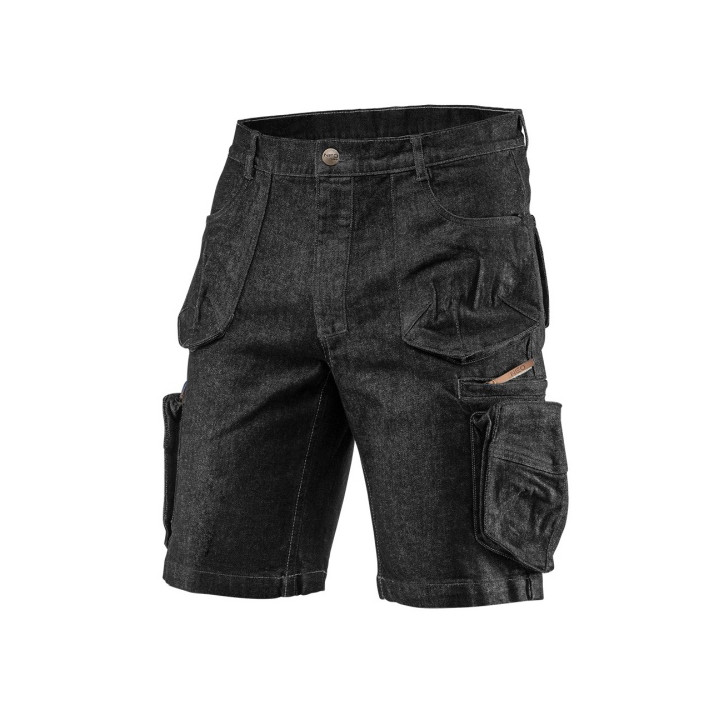 KRÓTKIE SPODENKI ROBOCZE DENIM, CZARNE, ROZMIAR L