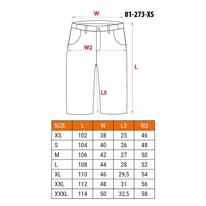 KRÓTKIE SPODENKI ROBOCZE DENIM, CZARNE, ROZMIAR XXL