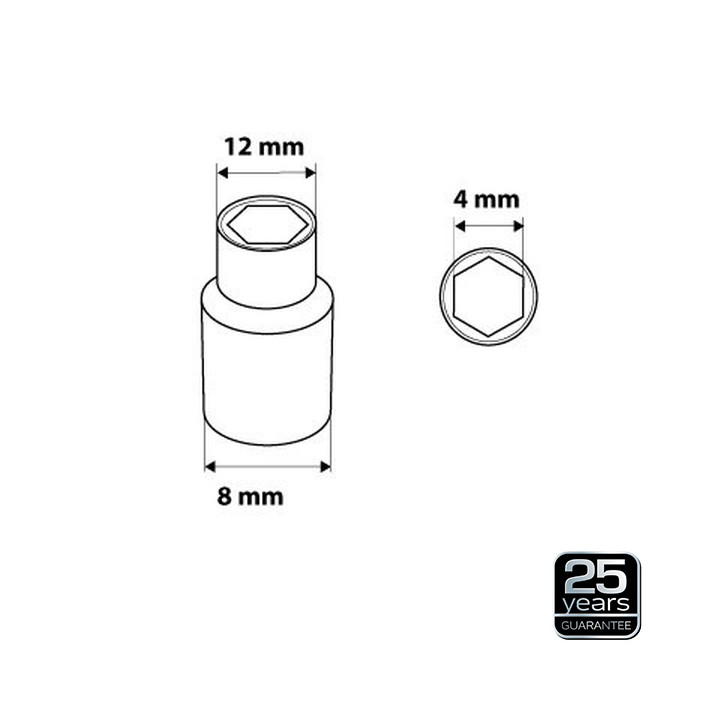 NASADKA SZEŚCIOKĄTNA 1/4", 4 MM
