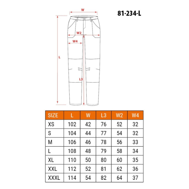 SPODNIE ROBOCZE PREMIUM PRO, ROZMIAR XL