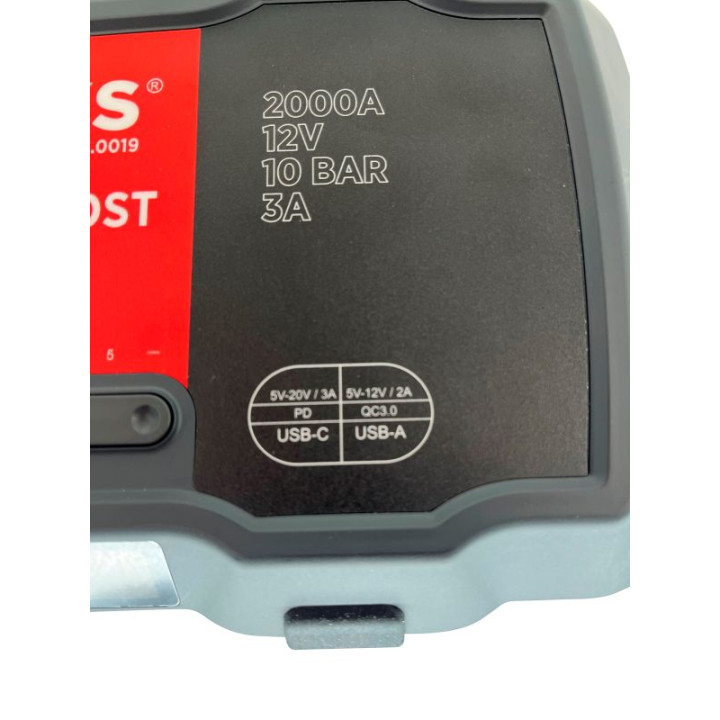 BOOSTER, URZĄDZENIE ROZRUCHOWE Z KOMPRESOREM, 12V-1000/2000 A - 10 BAR - 55,5 WH