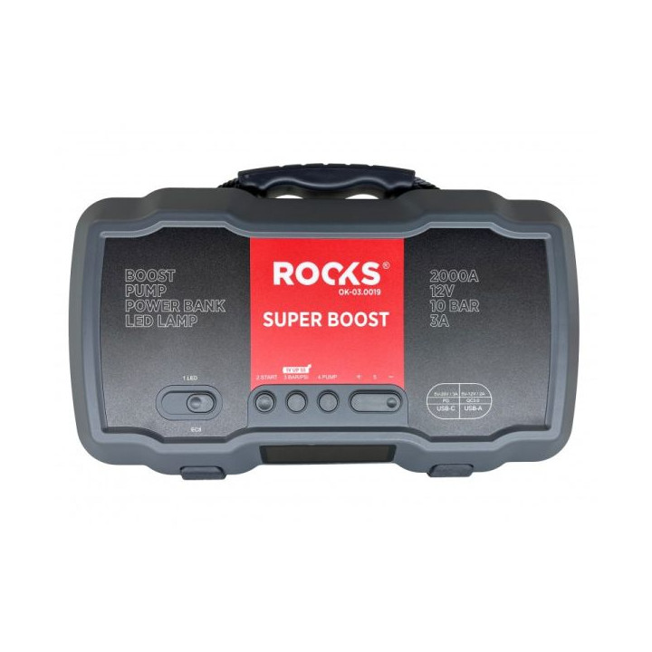 BOOSTER, URZĄDZENIE ROZRUCHOWE Z KOMPRESOREM, 12V-1000/2000 A - 10 BAR - 55,5 WH
