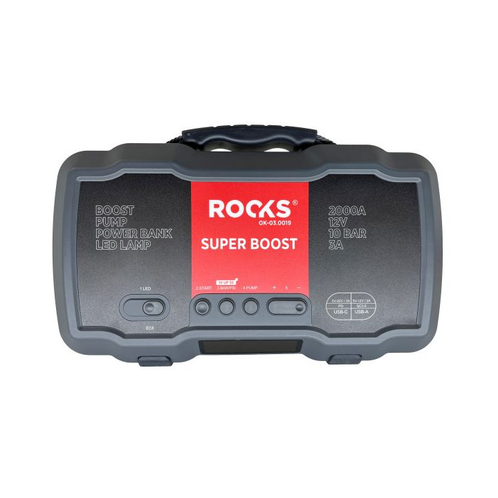 BOOSTER, URZĄDZENIE ROZRUCHOWE Z KOMPRESOREM, 12V-1000/2000 A - 10 BAR - 55,5 WH
