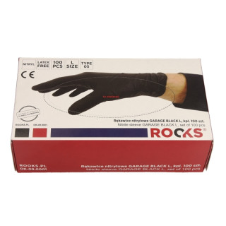 RĘKAWICE NITRYLOWE GARAGE BLACK L, KPL 100 SZT