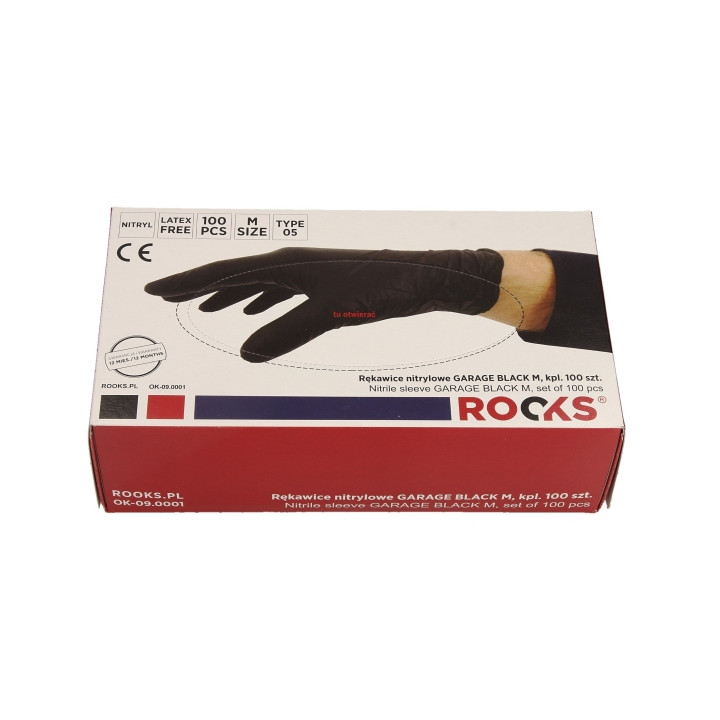 RĘKAWICE NITRYLOWE GARAGE BLACK M, KPL 100 SZT