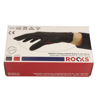 RĘKAWICE NITRYLOWE GARAGE BLACK XL, KPL 100 SZT
