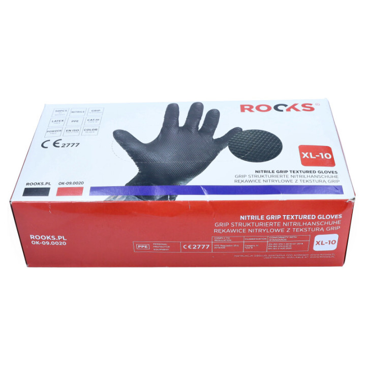 RĘKAWICE NITRYLOWE STRONG BLACK XL, KPL 50 SZT
