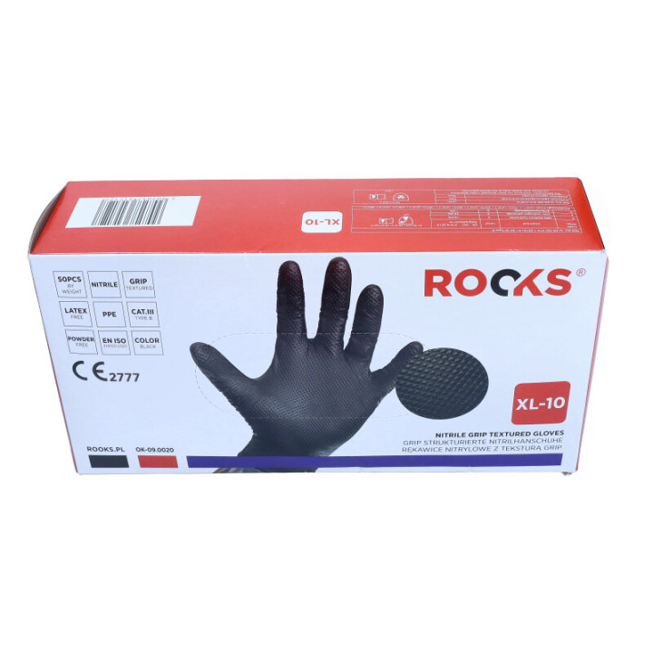 RĘKAWICE NITRYLOWE STRONG BLACK XL, KPL 50 SZT