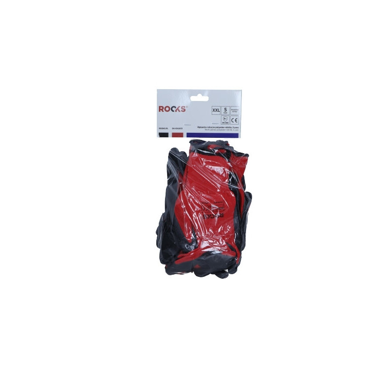 RĘKAWICE POLYESTER-NITRILLE, ROZMIAR XXL, 5 PAR ROBOCZE