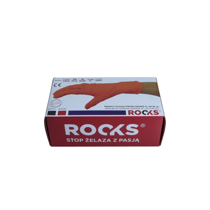 RĘKAWICE NITRYLOWE STRONG ORANGE XL, KPL 50 SZT