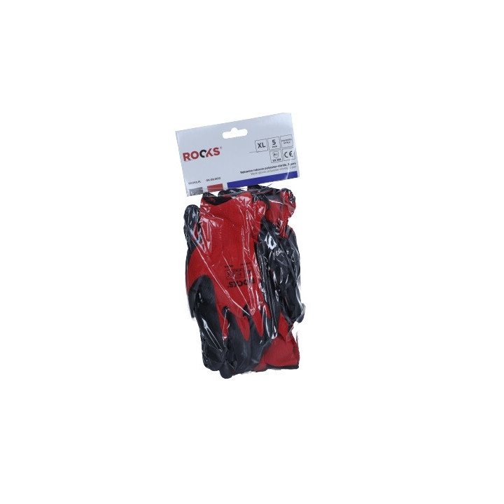 RĘKAWICE POLYESTER-NITRILLE, ROZMIAR XL, 5 PAR ROBOCZE