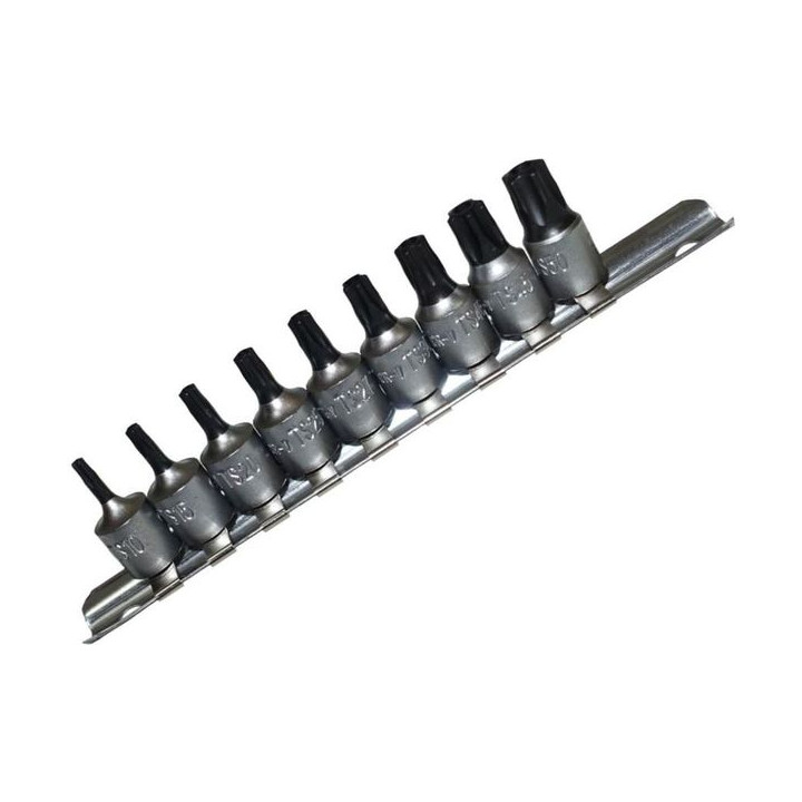 NASADKI PIĘCIOKĄTNE TS10-TS50, 1/4", 9 SZT.