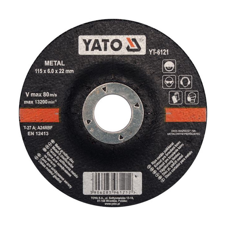 TARCZA DO SZLIFOWANIA MET. 115X6,0X22MM
