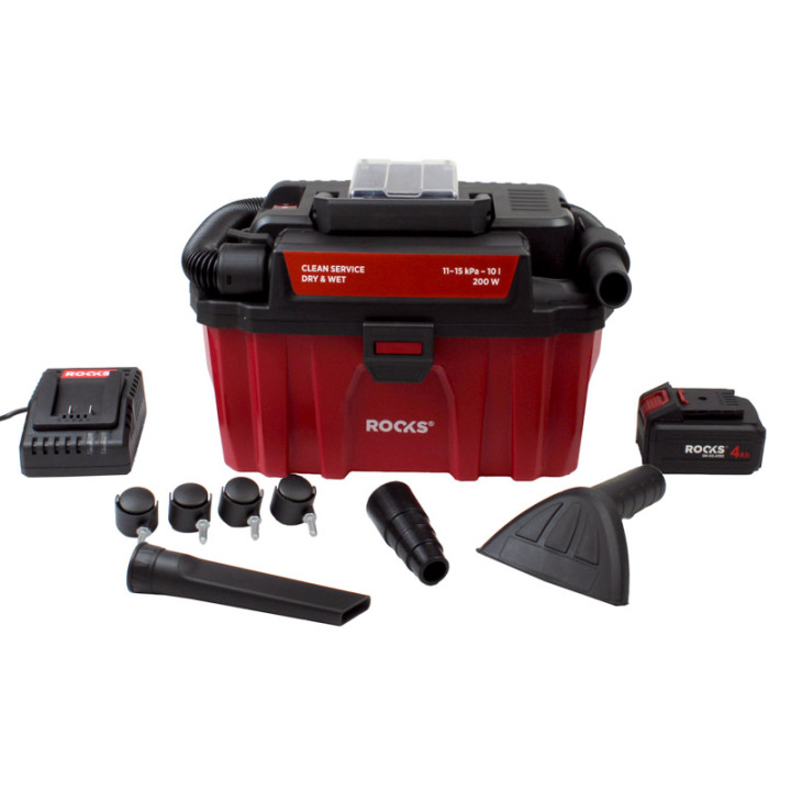 20V AQ-ONE ODKURZACZ PRZENOŚNY, DRY&WET 100-200W-10L-HEPA, 4AH, BMC