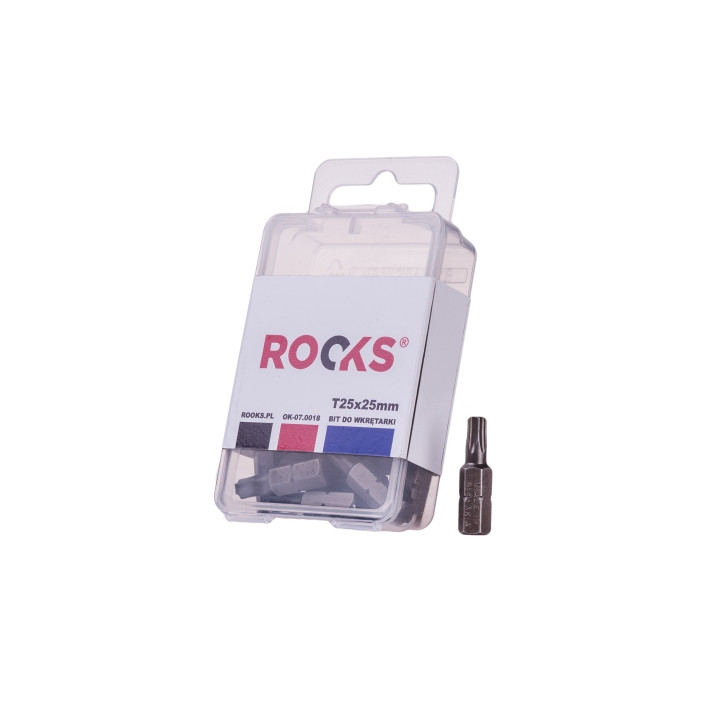 BIT DO WKRĘTARKI 1/4"X 25 MM X T25, UDAROWY CVMO-S, KPL 10 CZ.