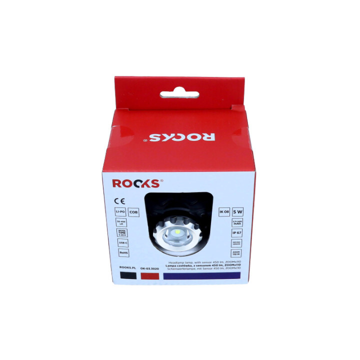 LAMPA CZOŁÓWKA, Z SENSOREM 450 LM, ZOOMX110