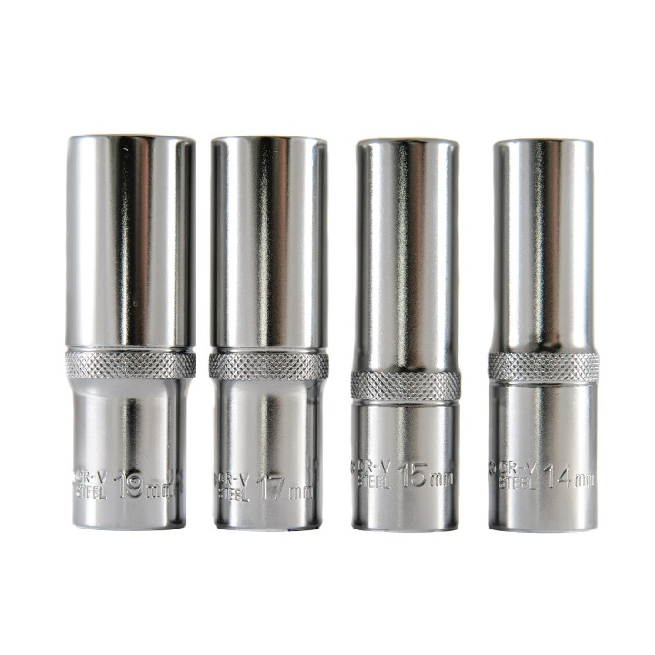ZESTAW NASADEK GŁEBOKICH 1/2" 14-15-17-19 MM, 4 CZ.