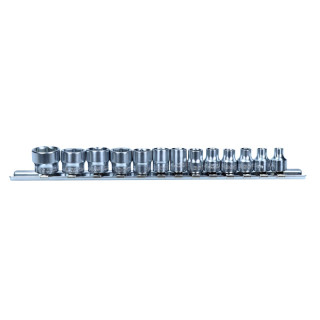 ZESTAW NASADEK SLIM NA SZYNIE, 1/4", 4-14 MM, 13 CZ.