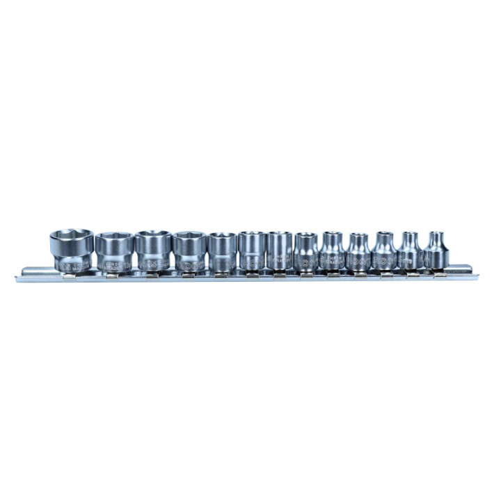 ZESTAW NASADEK SLIM NA SZYNIE, 1/4", 4-14 MM, 13 CZ.