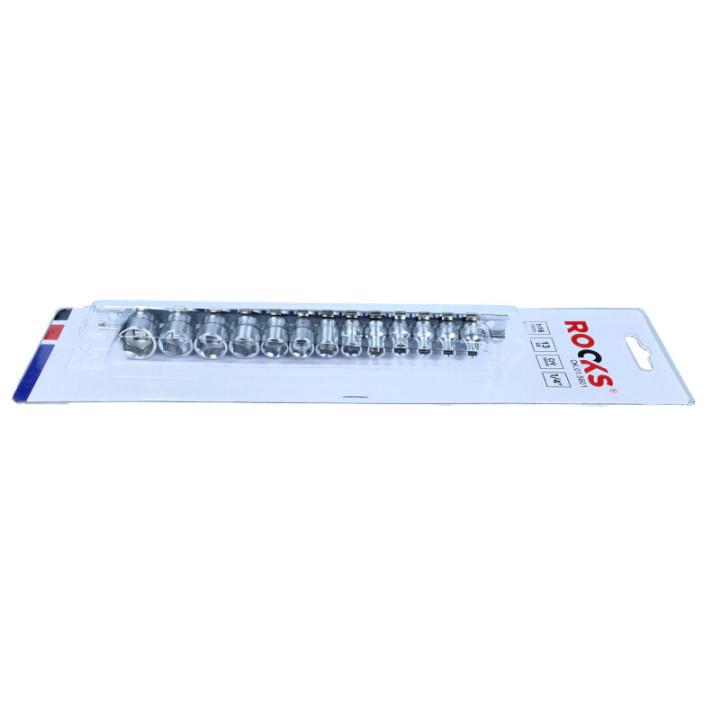 ZESTAW NASADEK SLIM NA SZYNIE, 1/4", 4-14 MM, 13 CZ.