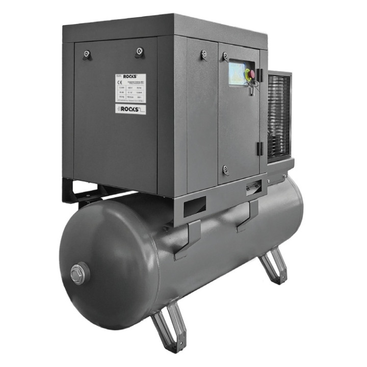 KOMPRESOR ŚRUBOWY 300 L - 5 KM - 400 L/MIN - 10 BAR - 230V - FALOWNIK - OSUSZACZ