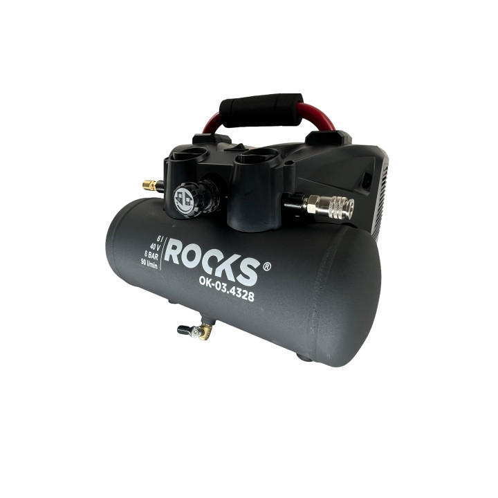 20V AQ-ONE KOMPRESOR 6L - 1 KM - 8 BAR - 40 V, KPL Z AKUMULATOREM 2 X 4 AH