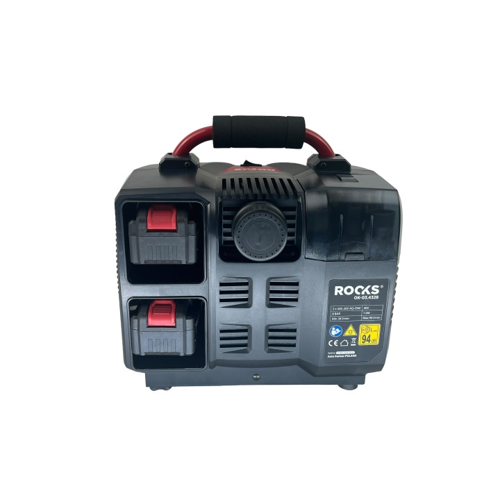 20V AQ-ONE KOMPRESOR 6L - 1 KM - 8 BAR - 40 V, KPL Z AKUMULATOREM 2 X 4 AH
