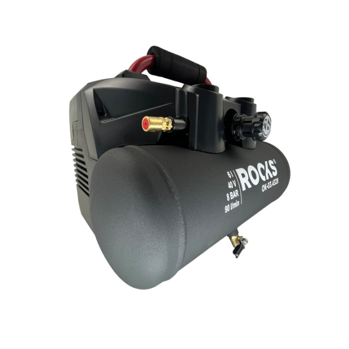 20V AQ-ONE KOMPRESOR 6L - 1 KM - 8 BAR - 40 V, KPL Z AKUMULATOREM 2 X 4 AH