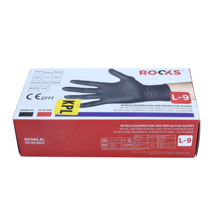 RĘKAWICE NITRYLOWE GARAGE BLACK L, KPL 100 SZT