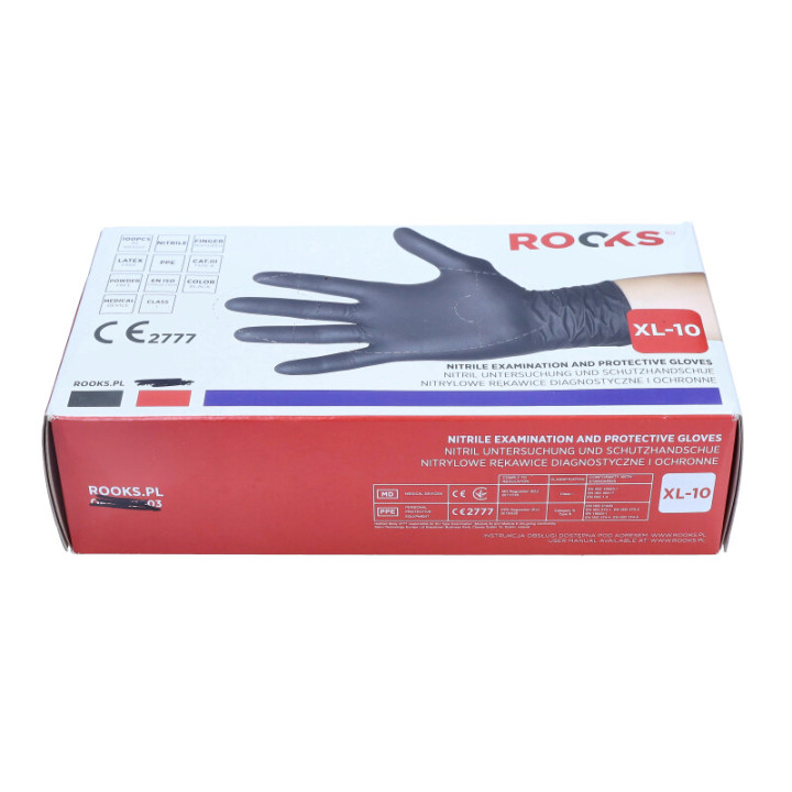RĘKAWICE NITRYLOWE GARAGE BLACK XL, KPL 100 SZT