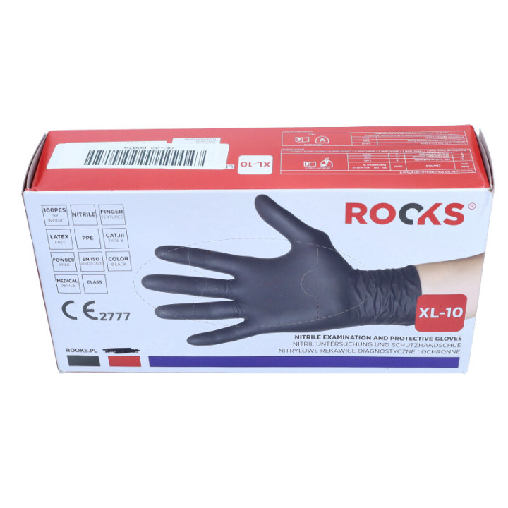 RĘKAWICE NITRYLOWE GARAGE BLACK XL, KPL 100 SZT