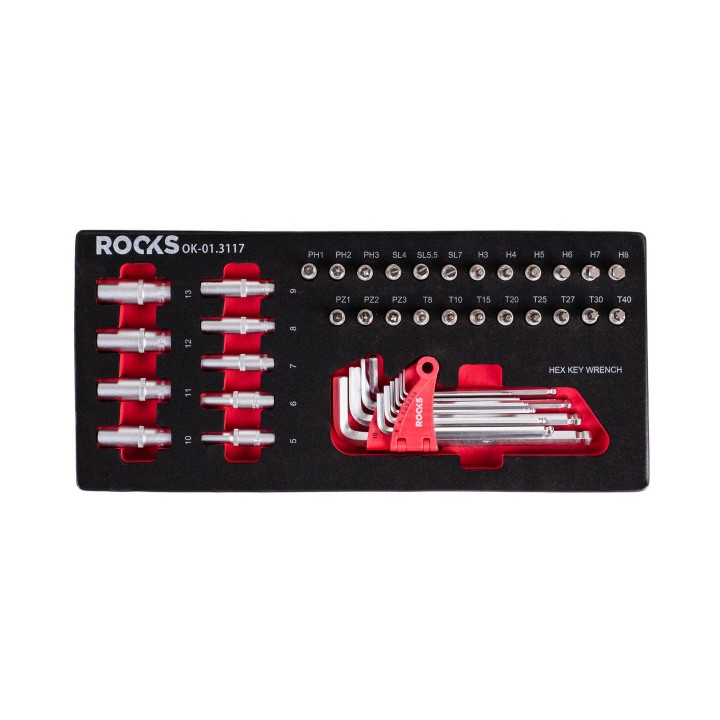 ZESTAW KLUCZY TRZPIENIOWYCH I IMBUSOWYCH HEX / TORX, 42 CZ