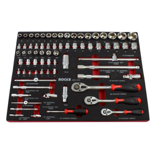 ZESTAW NARZĘDZI 1/2", 3/8", 1/4", 72 CZĘŚCI