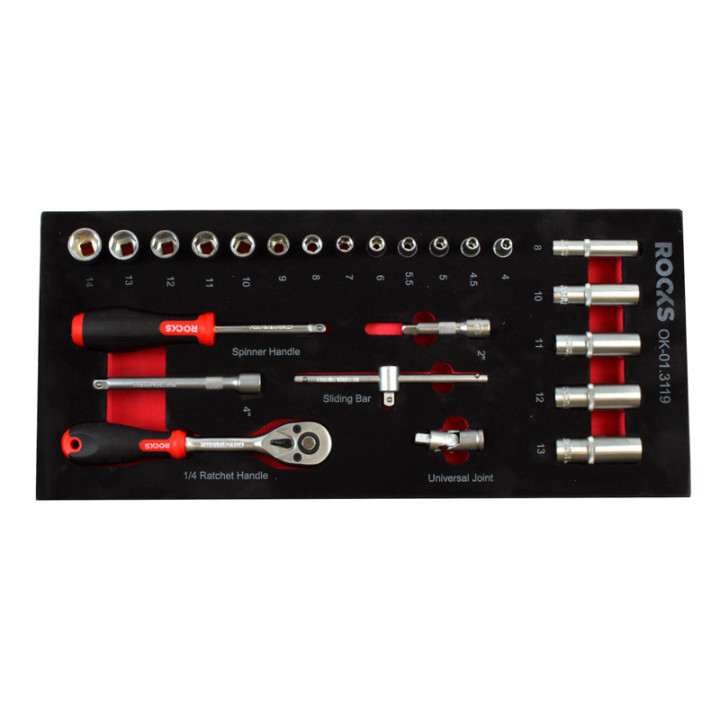 ZESTAW NARZĘDZI 1/4", 24 CZĘŚCI