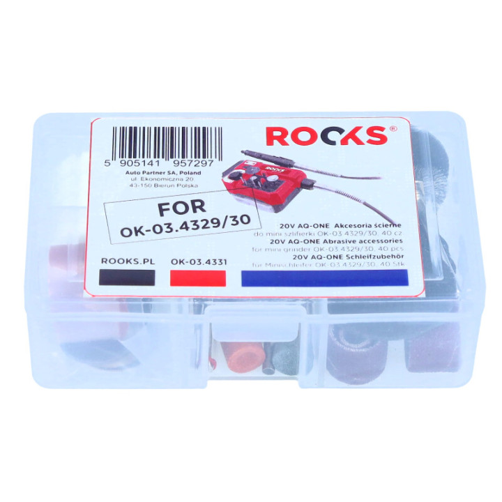 20V AQ-ONE AKCESORIA ŚCIERNE DO MINI SZLIFIERKI OK-03.4403, 40 CZ.