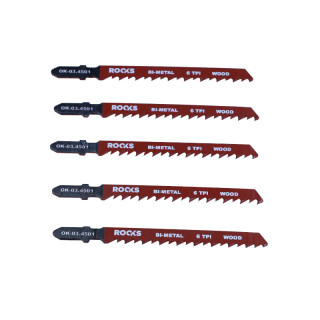 BRZESZCZOT DO WYRZYNARKI BI-METAL, TYP T, DREWNO I KOMPOZYT, 6 TPI X 100 MM, KPL 5 SZT
