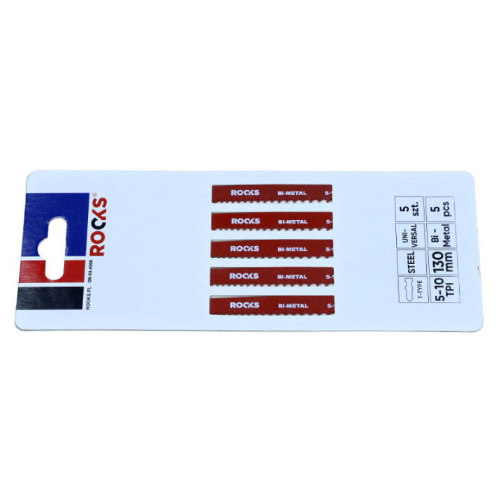 BRZESZCZOT DO WYRZYNARKI BI-METAL, TYP T, STAL I UNIWERSALNY, 5-10 TPI X 100 MM, KPL 5 SZT