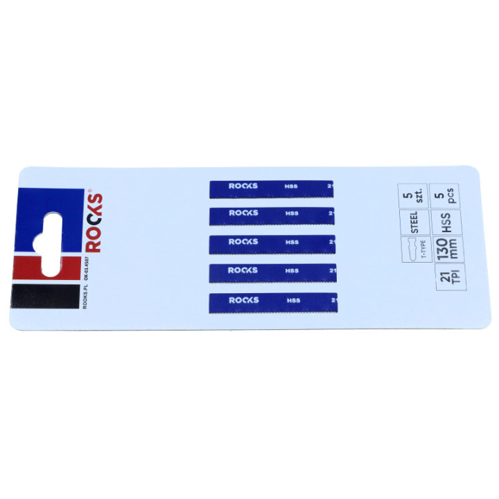 BRZESZCZOT DO WYRZYNARKI HSS, TYP T, STAL, 21 TPI X 130 MM, KPL 5 SZT