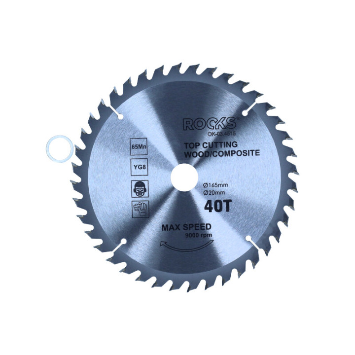 TARCZA WIDIOWA DO DREWNA 165X20 MM 65MN-YG8, GRUBOŚĆ 2,2 MM, 40T