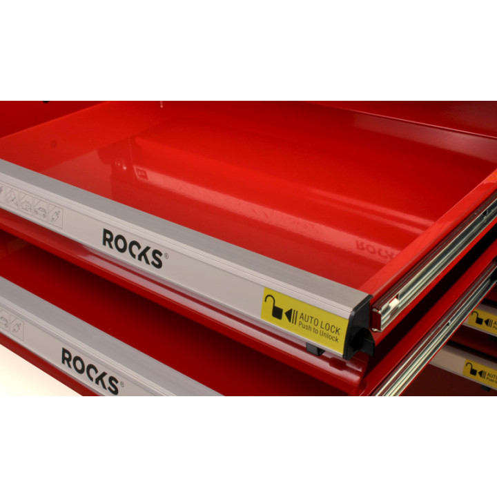 SZAFKA NARZĘDZIOWA ROOKS GARAGE RED Z NARZĘDZIAMI 235 CZ, W MODUŁACH Z TRWAŁEGO MATERIAŁU EPS Z DODATKOWĄ SZAFKĄ BOCZNĄ.