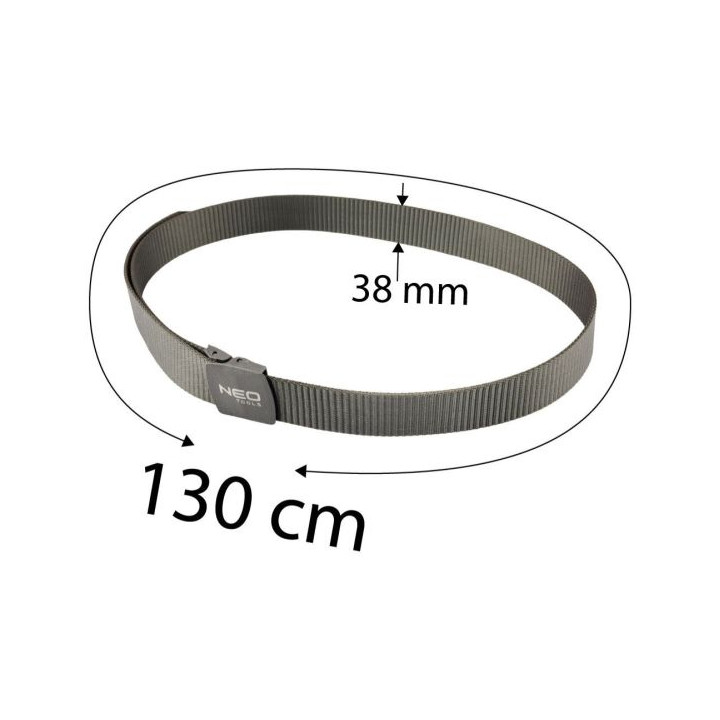 PASEK DO SPODNI, METAL FREE, SZARY, DŁUGOŚĆ 130 CM