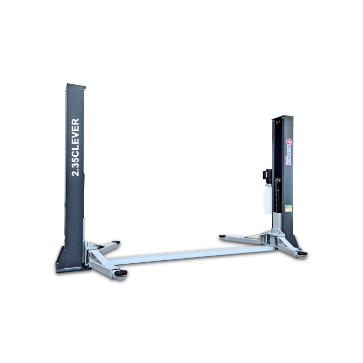 PODNOŚNIK DWUKOLUMNOWY ELEKTROHYDRAULICZNY PÓŁAUTOMATYCZNY NISKI 3,5T ŁĄCZONY DOŁEM ARM 2-2 P: 2580MM 230V 2.35 CLEVER GRUBBER