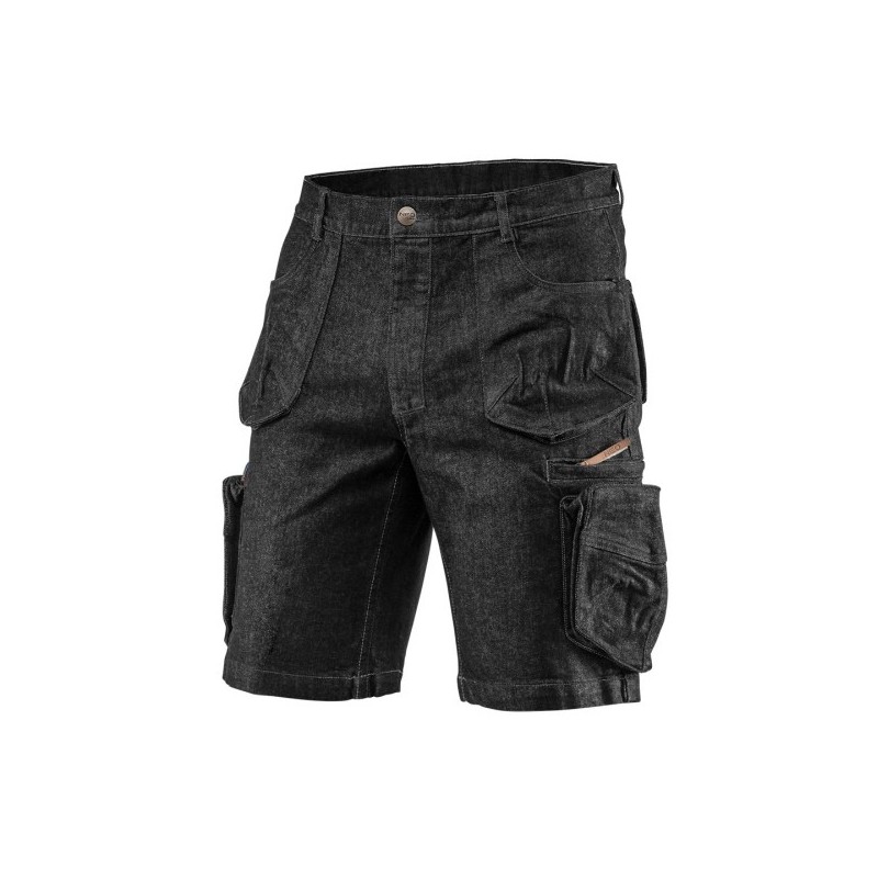 Krótkie spodenki robocze denim czarne rozmiar s