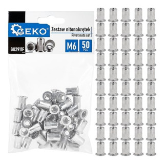 ZESTAW NITONAKRĘTEK ALUMINIOWYCH M6 1,0-3,0 50SZT