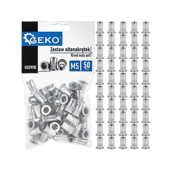 ZESTAW NITONAKRĘTEK ALUMINIOWYCH M5 0,5-2,5 50SZT