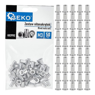 ZESTAW NITONAKRĘTEK ALUMINIOWYCH M3 0,5-1,5 50SZT