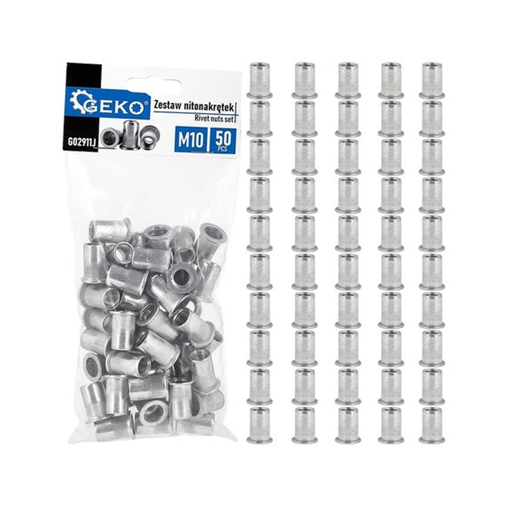 ZESTAW NITONAKRĘTEK ALUMINIOWYCH M10 1.0-3,5 50SZT