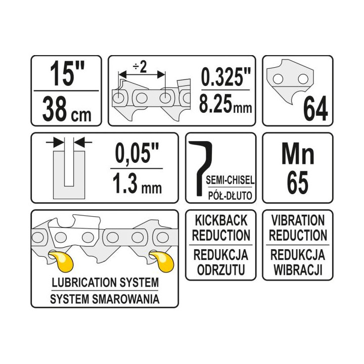 ŁAŃCUCH TNĄCY DO PILARKI 15" .325