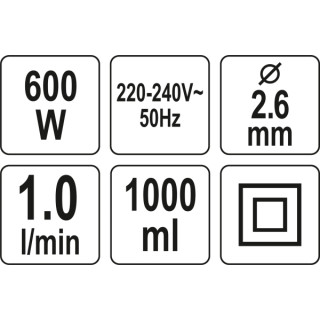 PISTOLET MALARSKI 600W, PRZEPŁYW 1L/MIN